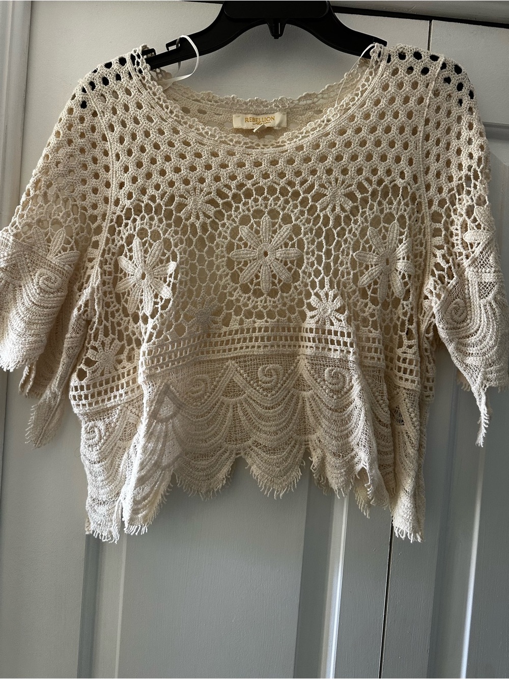 Rebellion Cream Crochet Lace Top